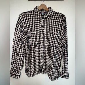 Urban Outfitters Black and Cream Houndstooth Top